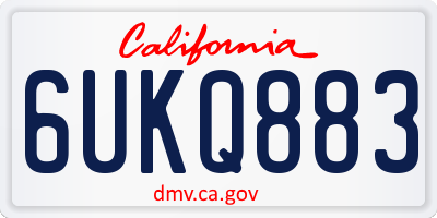 CA license plate 6UKQ883