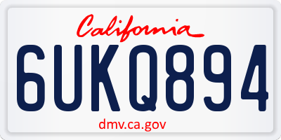 CA license plate 6UKQ894