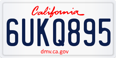 CA license plate 6UKQ895
