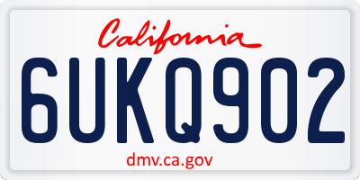 CA license plate 6UKQ902