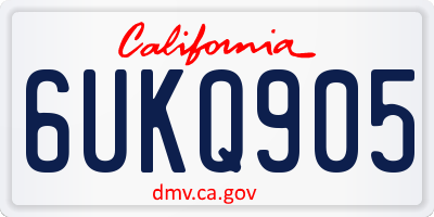 CA license plate 6UKQ905