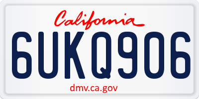 CA license plate 6UKQ906