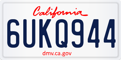 CA license plate 6UKQ944