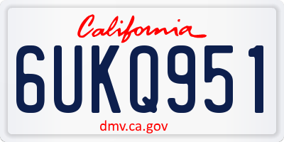 CA license plate 6UKQ951