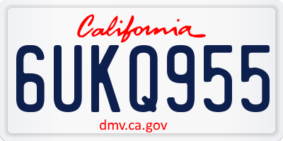 CA license plate 6UKQ955