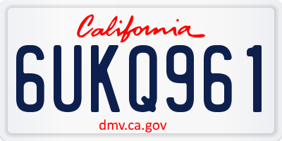 CA license plate 6UKQ961