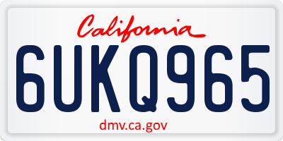 CA license plate 6UKQ965