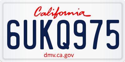 CA license plate 6UKQ975
