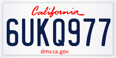 CA license plate 6UKQ977