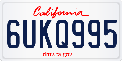 CA license plate 6UKQ995