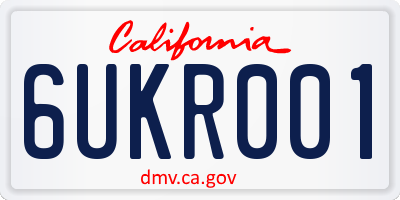 CA license plate 6UKR001