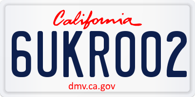 CA license plate 6UKR002