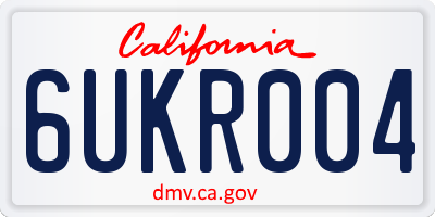 CA license plate 6UKR004