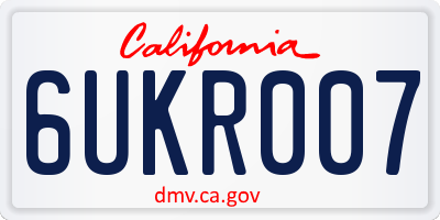 CA license plate 6UKR007