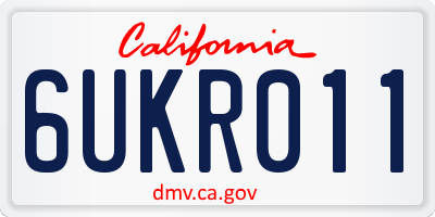 CA license plate 6UKR011