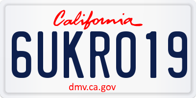 CA license plate 6UKR019