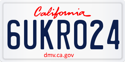 CA license plate 6UKR024