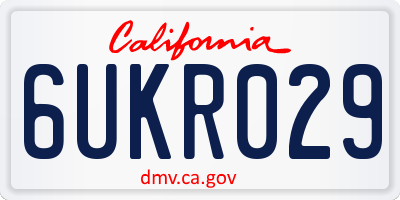 CA license plate 6UKR029