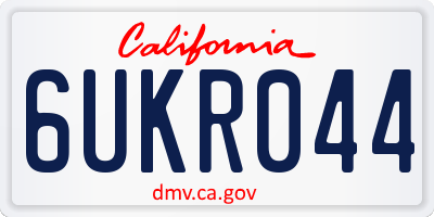 CA license plate 6UKR044