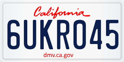 CA license plate 6UKR045