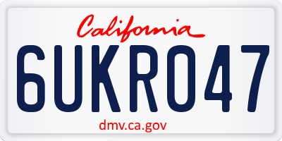 CA license plate 6UKR047
