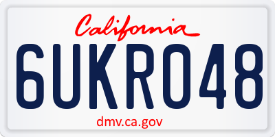 CA license plate 6UKR048