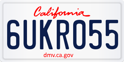 CA license plate 6UKR055