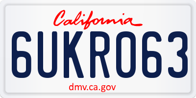 CA license plate 6UKR063