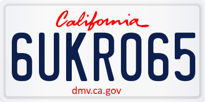 CA license plate 6UKR065