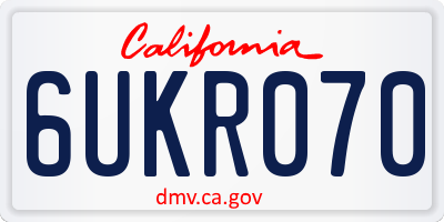 CA license plate 6UKR070