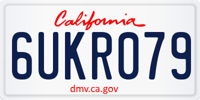 CA license plate 6UKR079