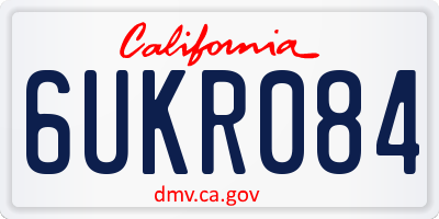 CA license plate 6UKR084