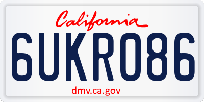 CA license plate 6UKR086
