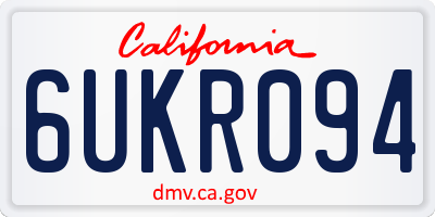 CA license plate 6UKR094