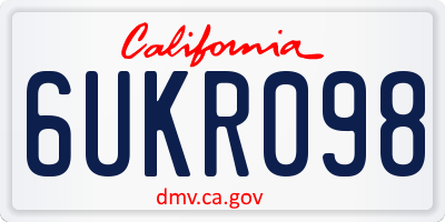 CA license plate 6UKR098