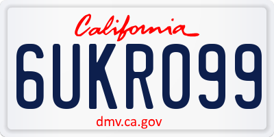 CA license plate 6UKR099