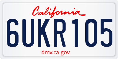 CA license plate 6UKR105