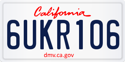 CA license plate 6UKR106
