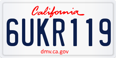 CA license plate 6UKR119