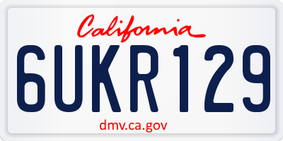 CA license plate 6UKR129