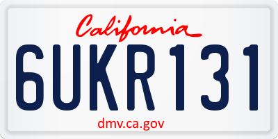 CA license plate 6UKR131