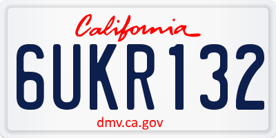 CA license plate 6UKR132