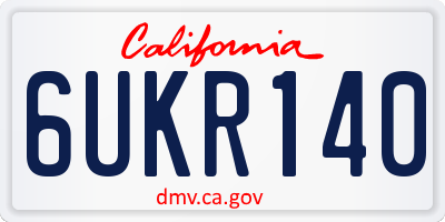 CA license plate 6UKR140