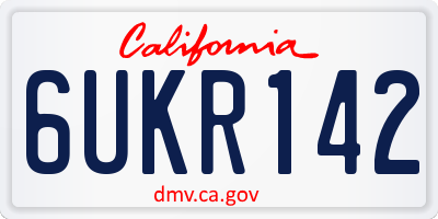 CA license plate 6UKR142