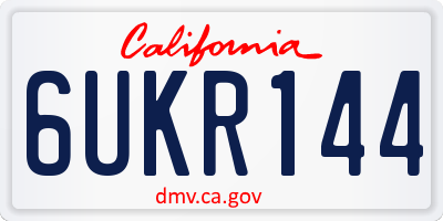 CA license plate 6UKR144