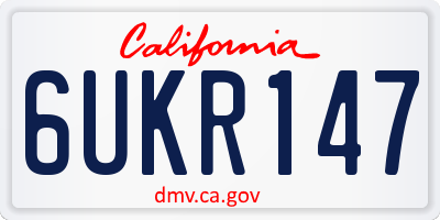 CA license plate 6UKR147