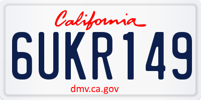 CA license plate 6UKR149