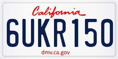 CA license plate 6UKR150