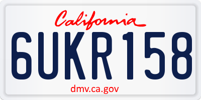 CA license plate 6UKR158