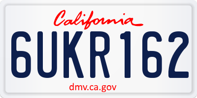 CA license plate 6UKR162